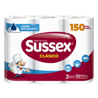 Rollo cocina sussex clasico 3 rollo x 50 paños