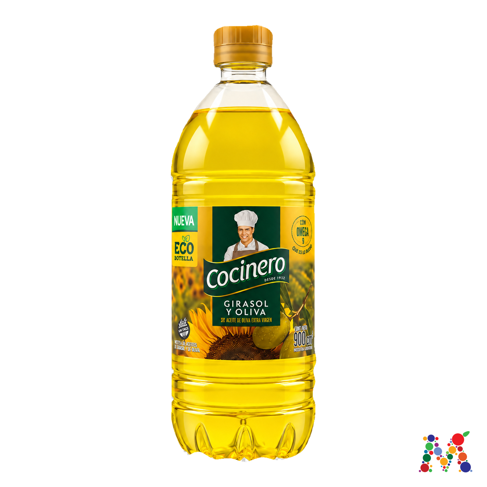 aceite mezcla cocinero girasol y oliva 900ml: imagen 1
