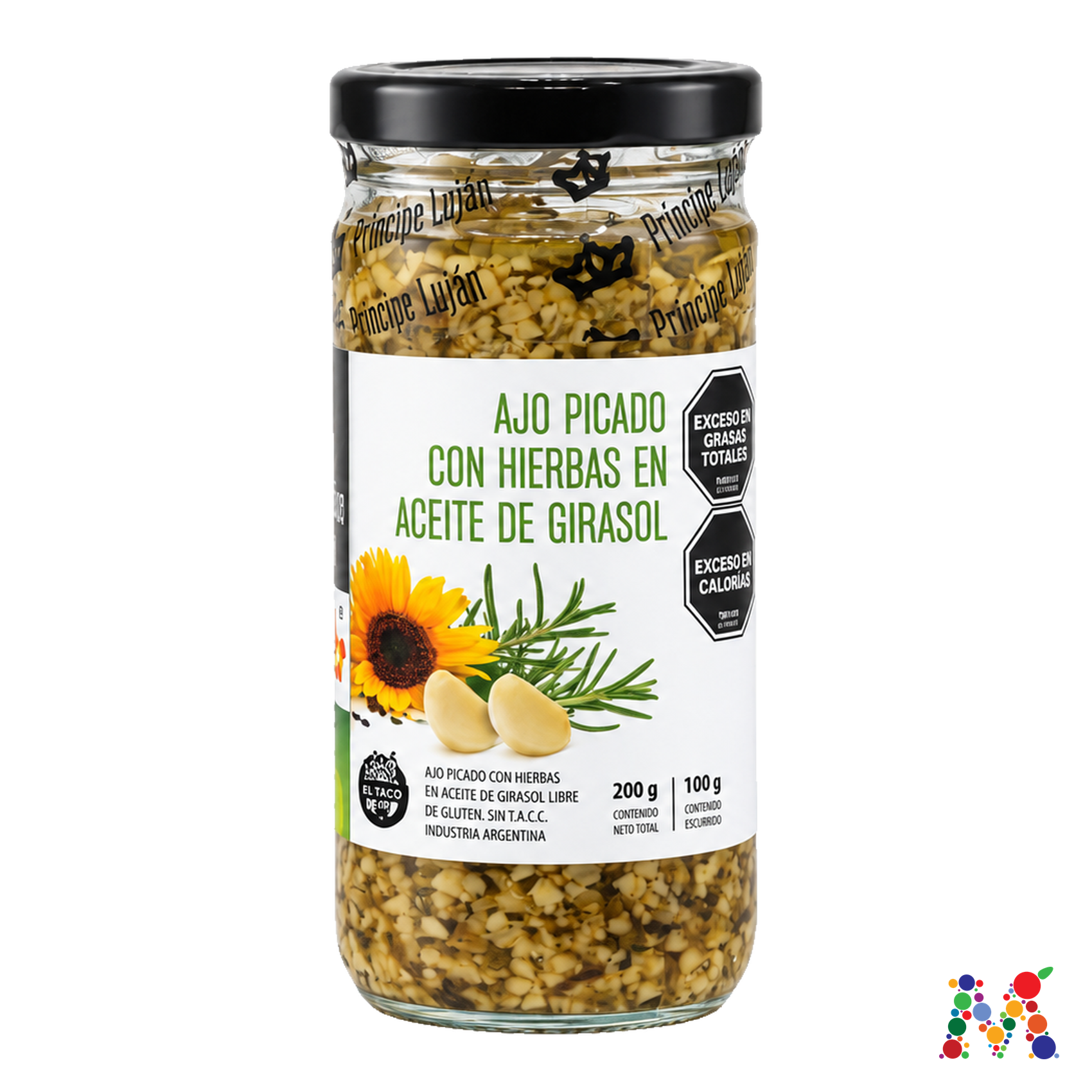ajo picado principe lujan con hierbas en aceite de girasol 200g: imagen 1