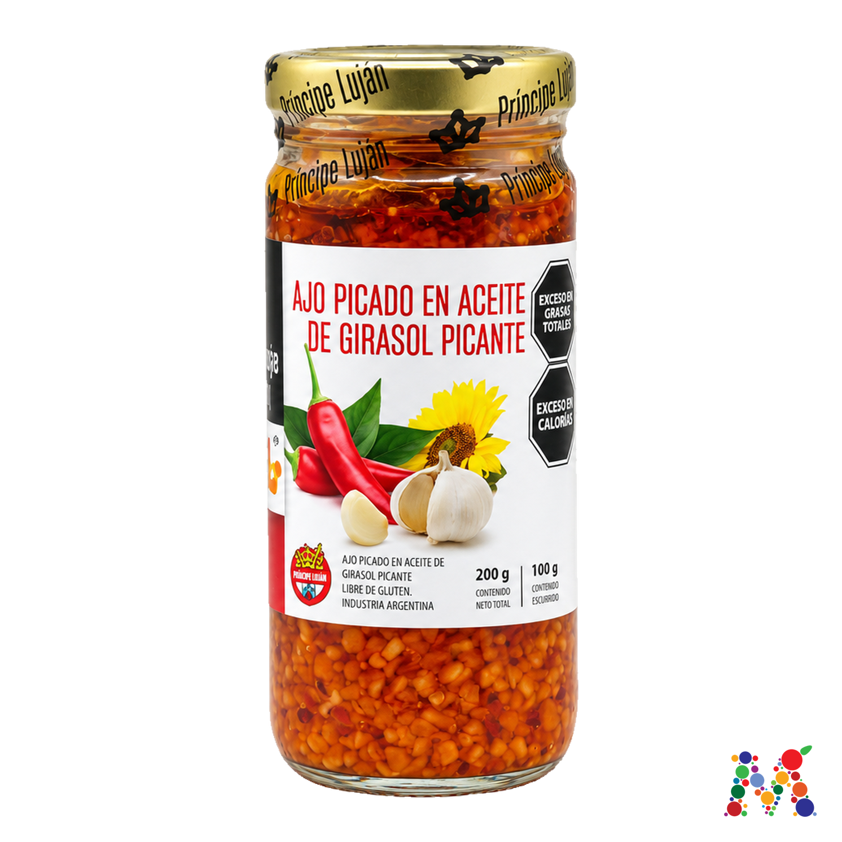 ajo picado principe lujan en aceite de girasol picante 200g: imagen 1