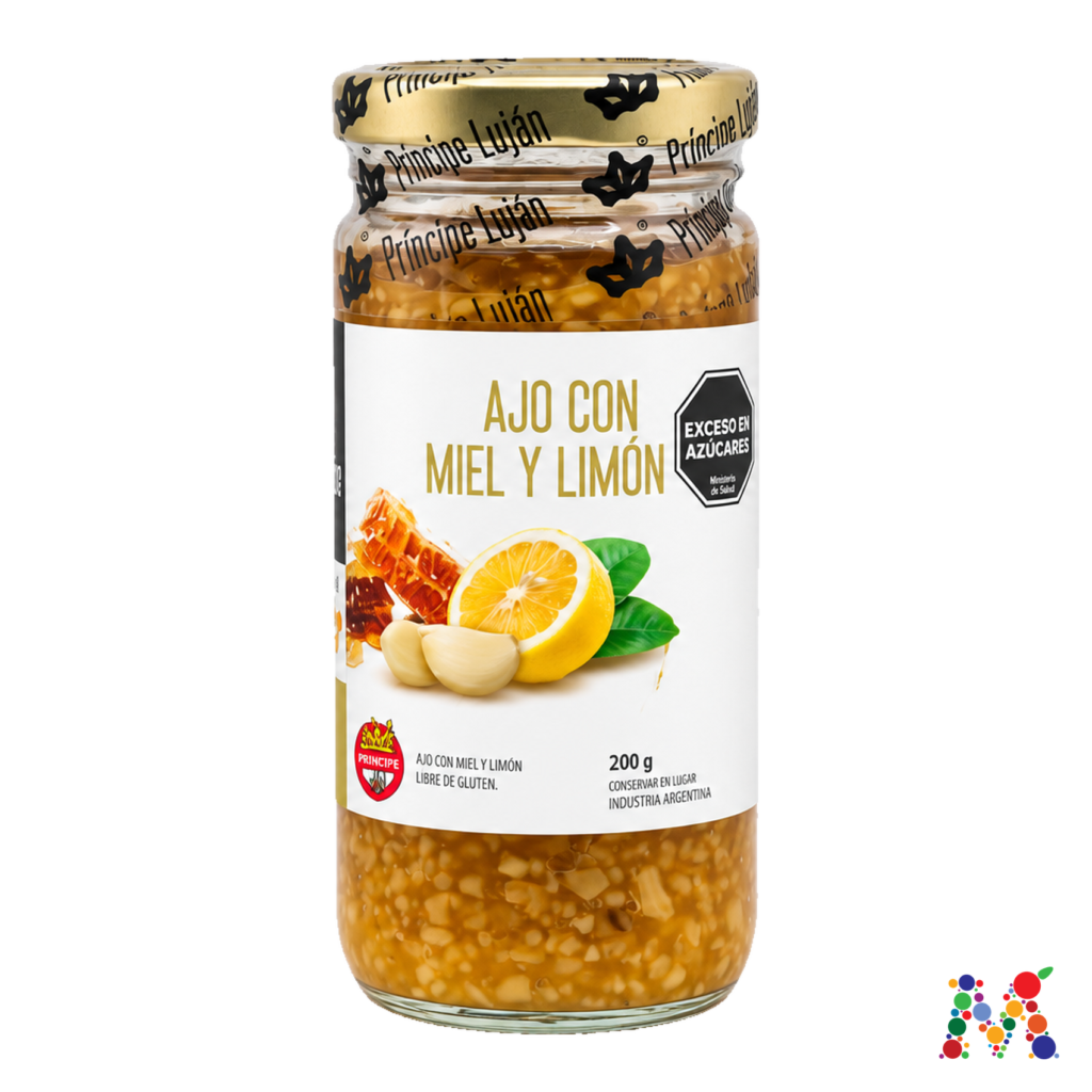 ajo principe lujan con miel y limon 200g
