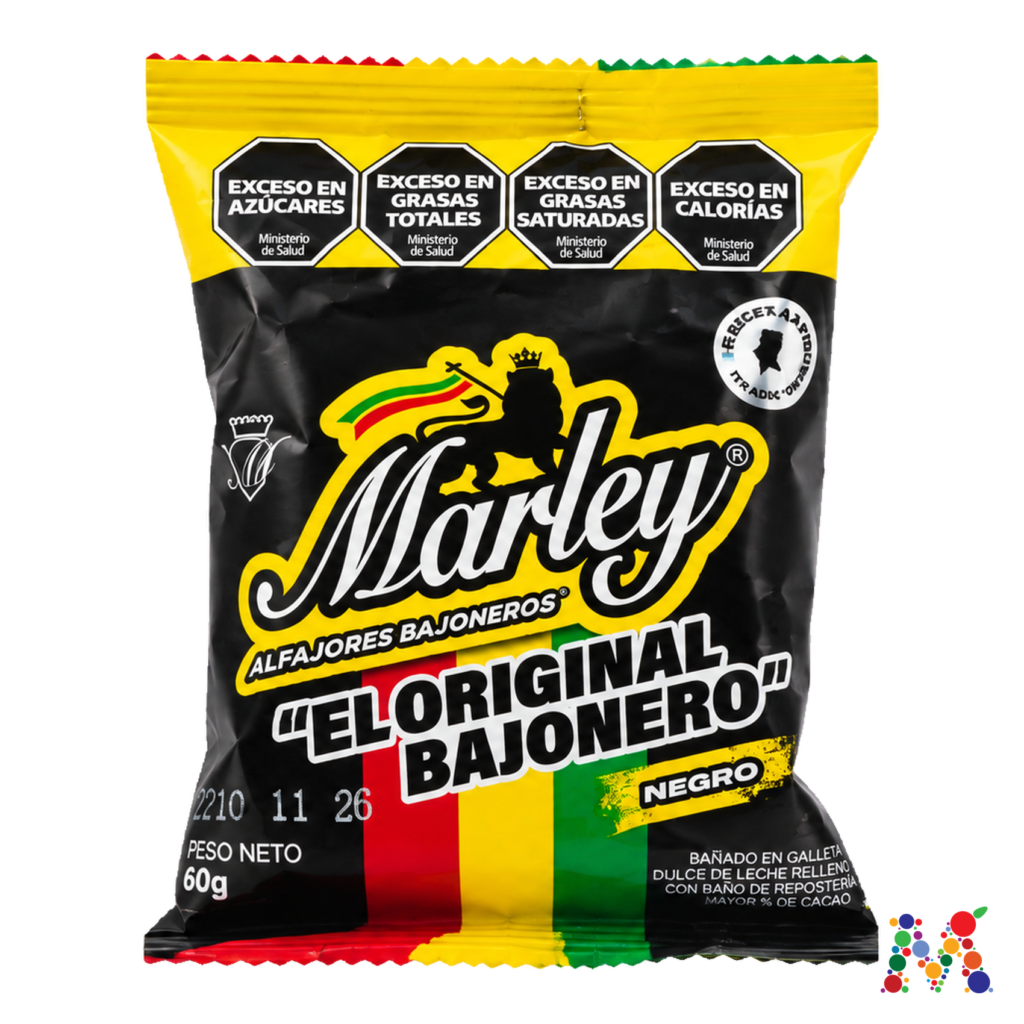 alfajor marley original bajonero negro