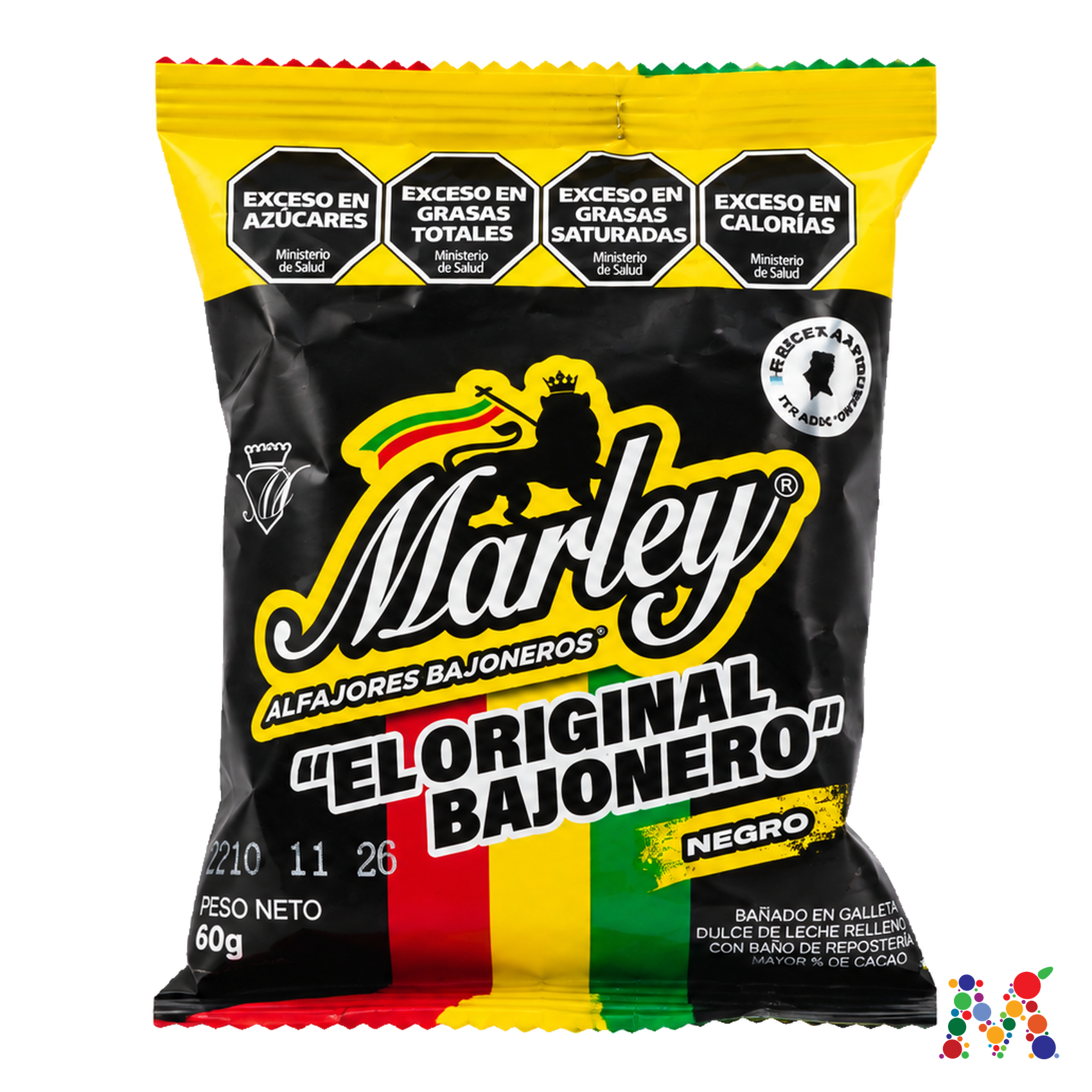 alfajor marley original bajonero negro: imagen 1