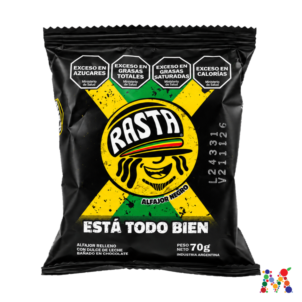 alfajor rasta negro 70g