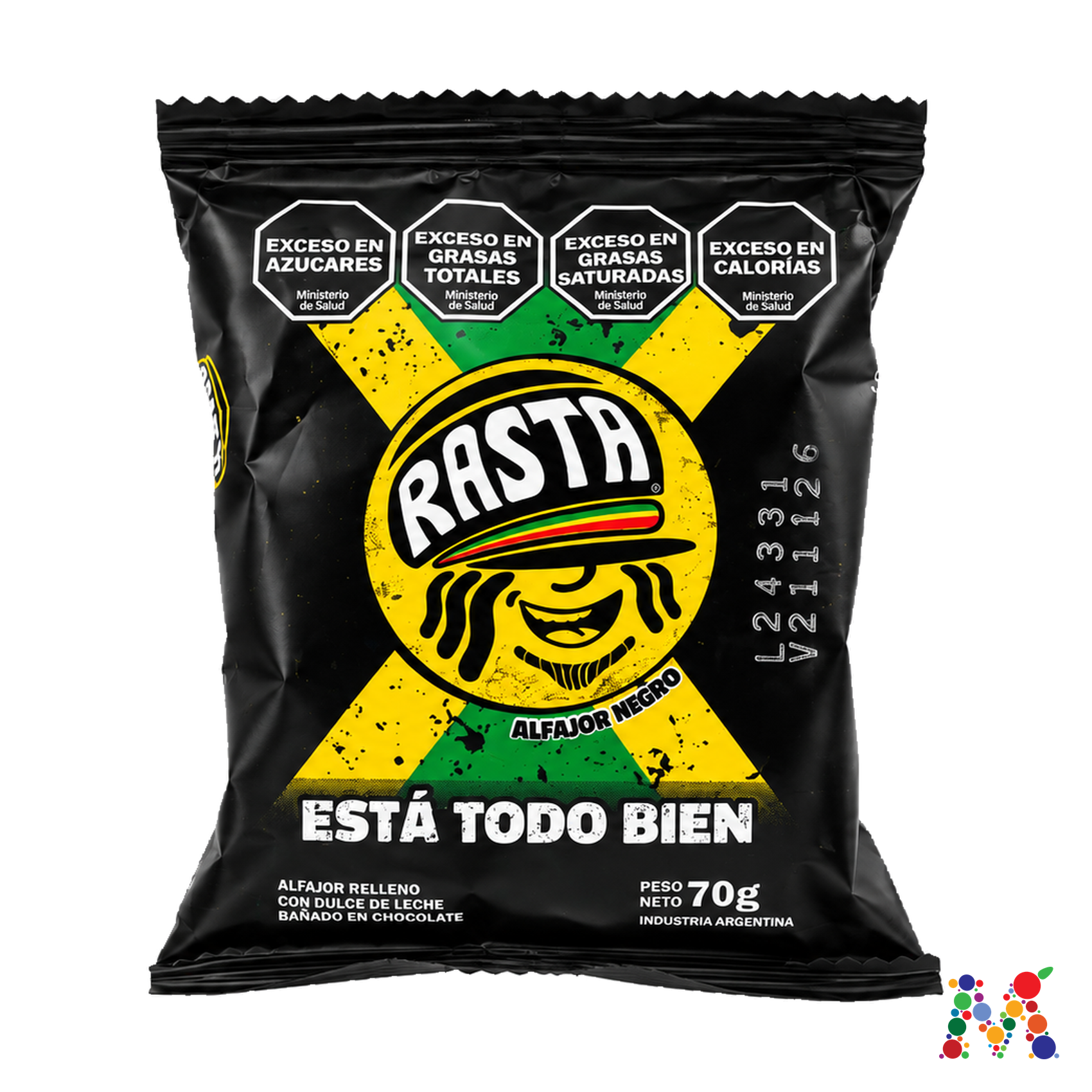 alfajor rasta negro 70g: imagen 1