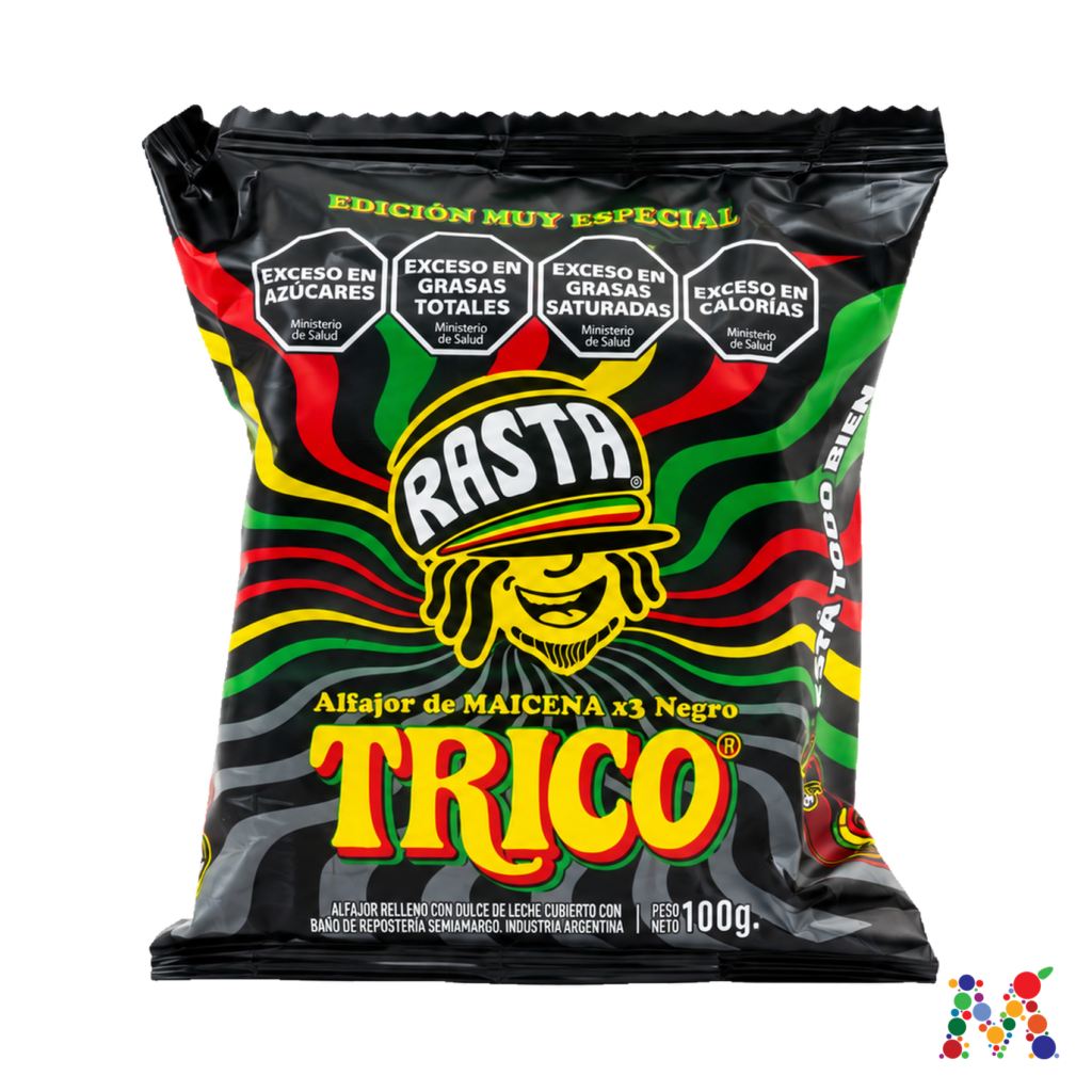 alfajor rasta trico maicena negro 100g