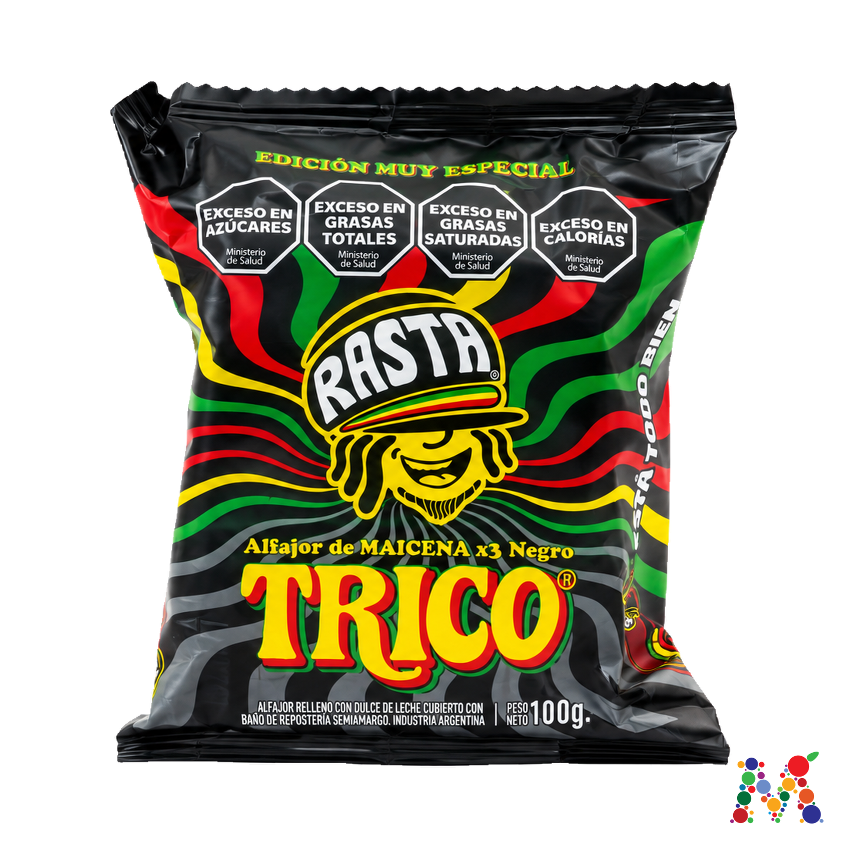 alfajor rasta trico maicena negro 100g: imagen 1