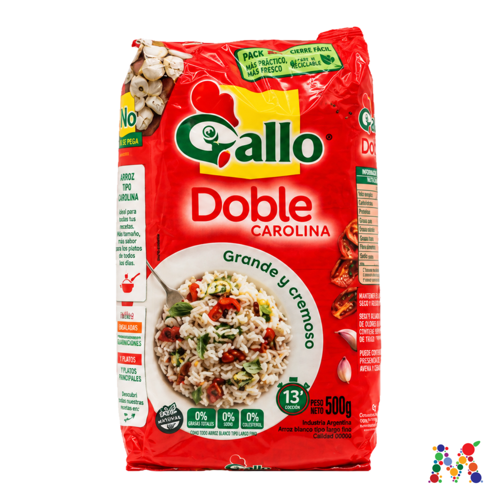 arroz gallo doble carolina 500g