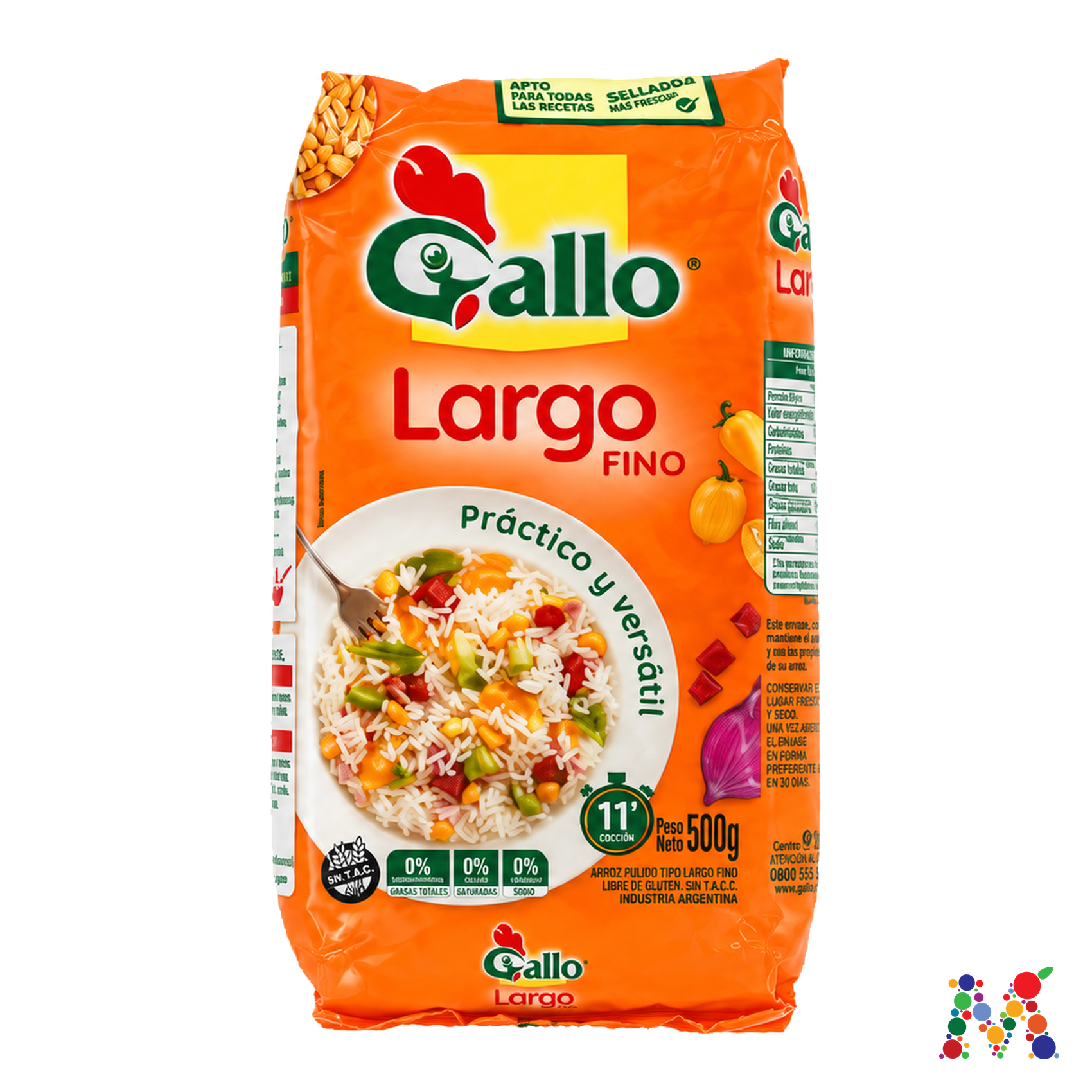 arroz gallo largo fino 500g: imagen 1