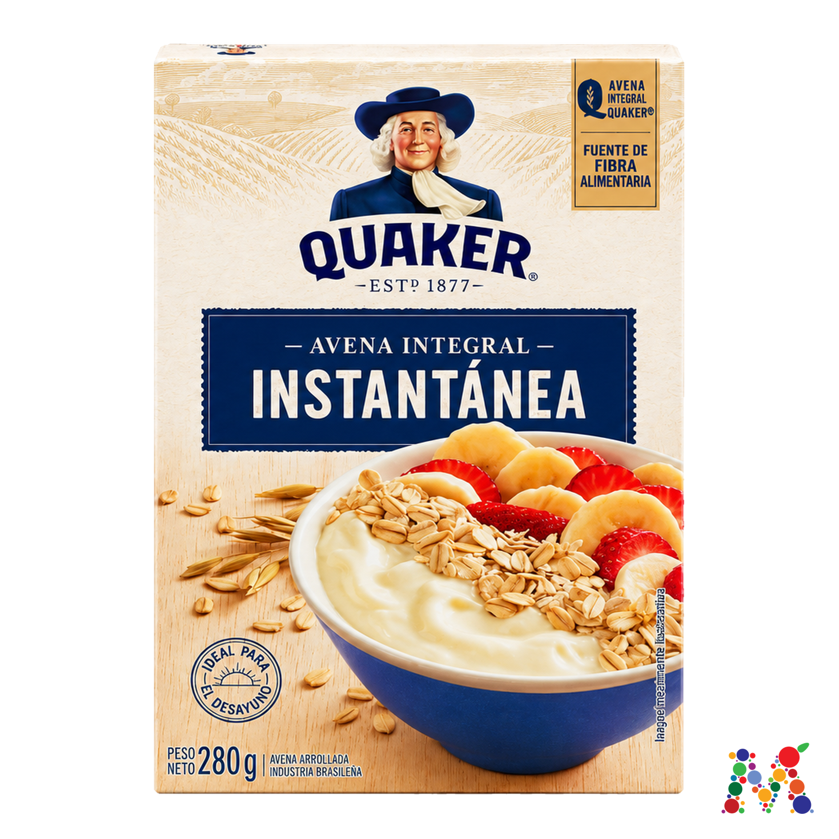 avena integral quaker instantanea 280g: imagen 1
