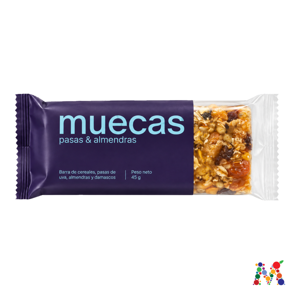 barra de cereal muecas pasas y almendras 45g