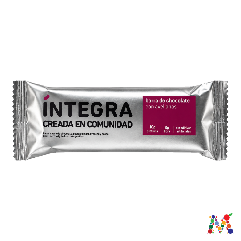 barra de chocolate integra con avellanas 41g