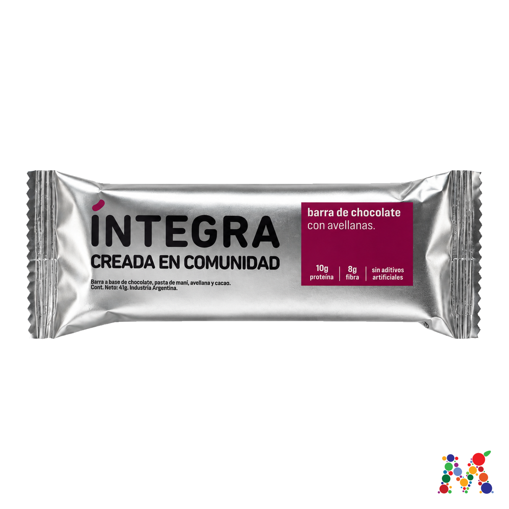 barra de chocolate integra con avellanas 41g: imagen 1