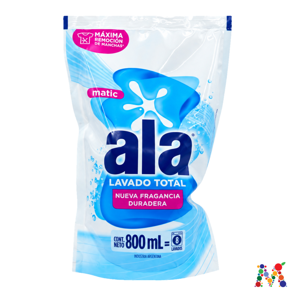 jabon liquido ala matic lavado total 800ml