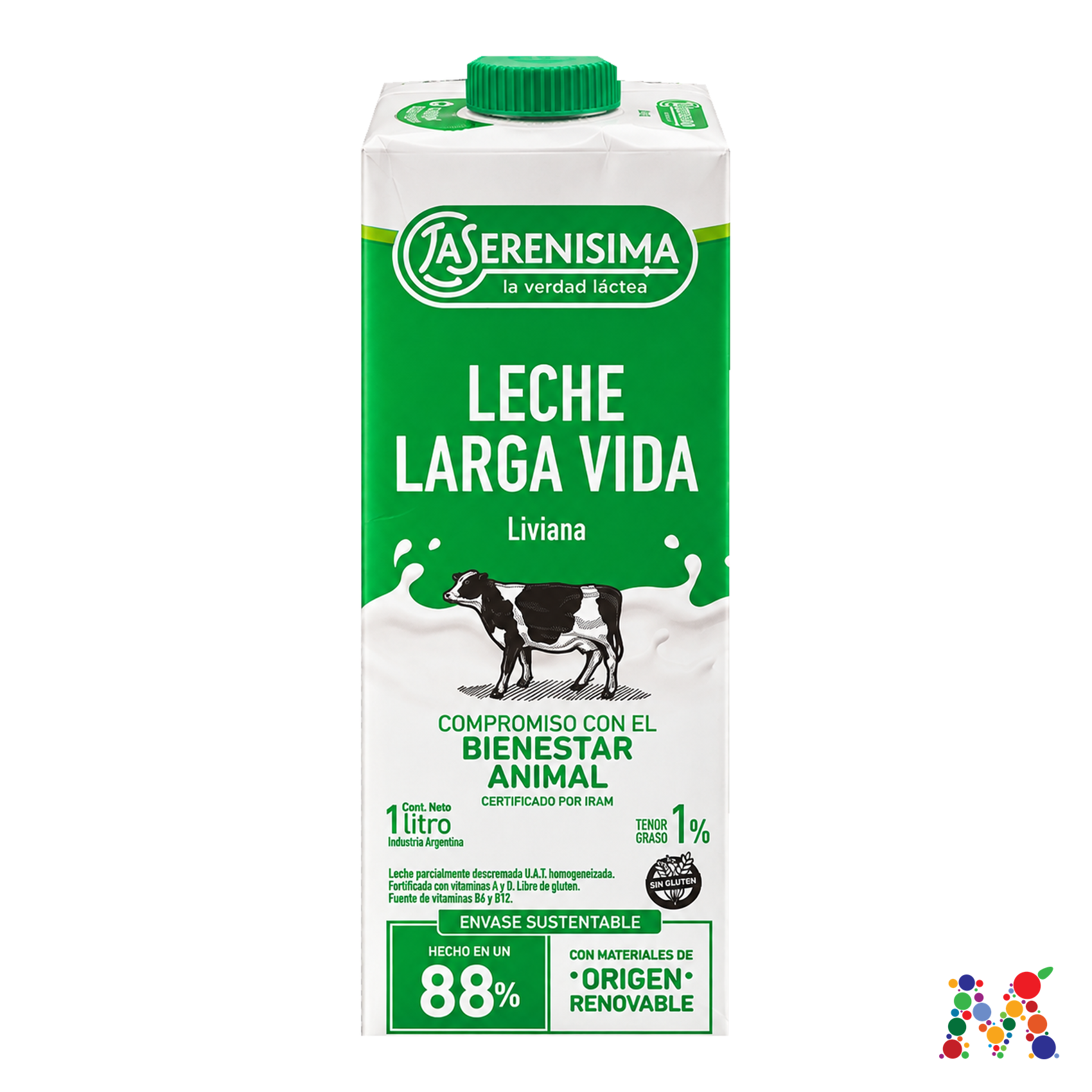 leche la serenisima larga vida liviana 1 por ciento 1l: imagen 1