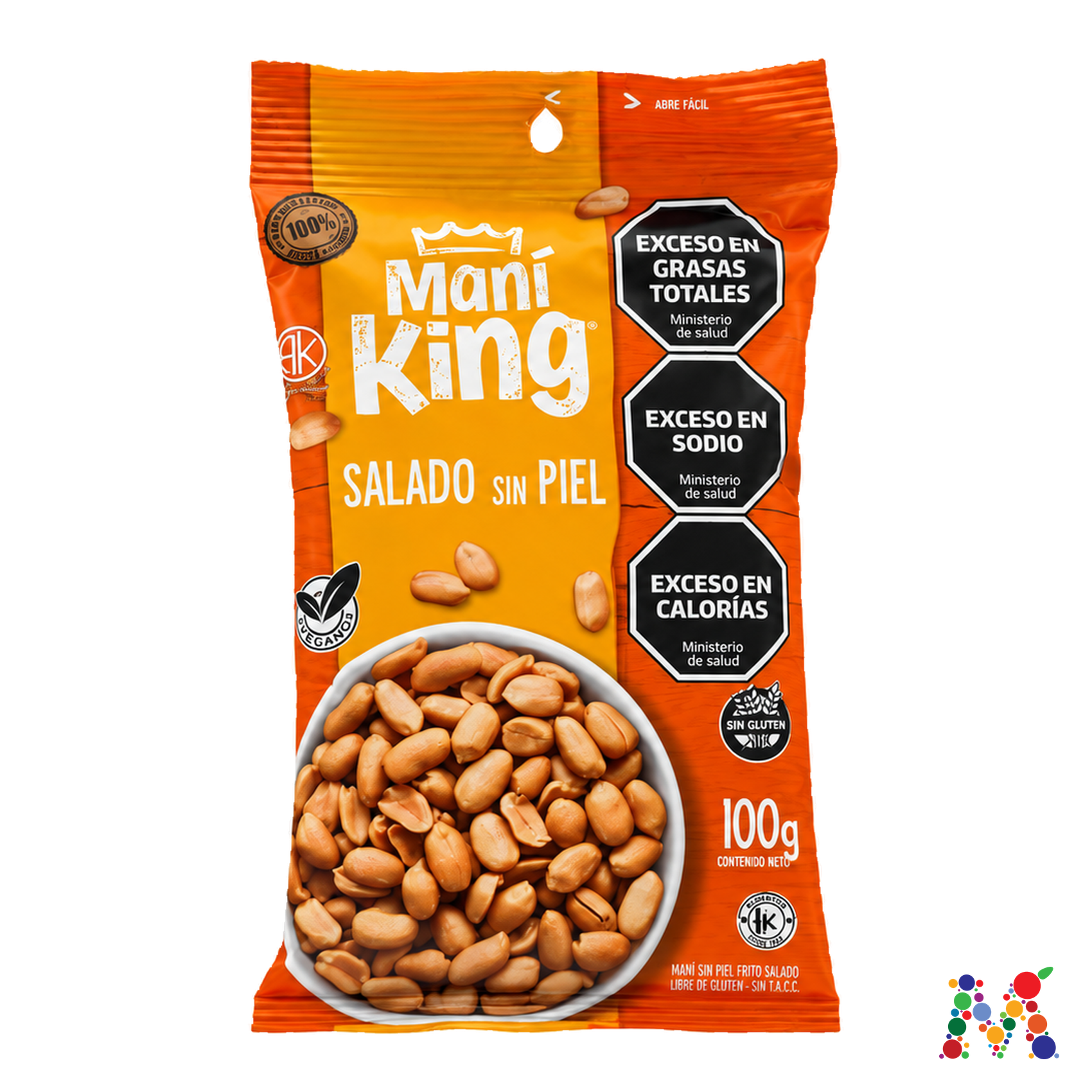 mani king salado sin piel 100g: imagen 1