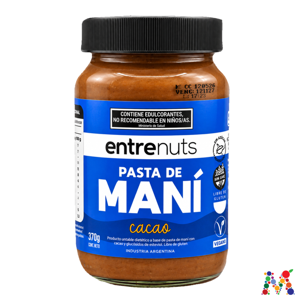pasta de mani entrenuts cacao 370g