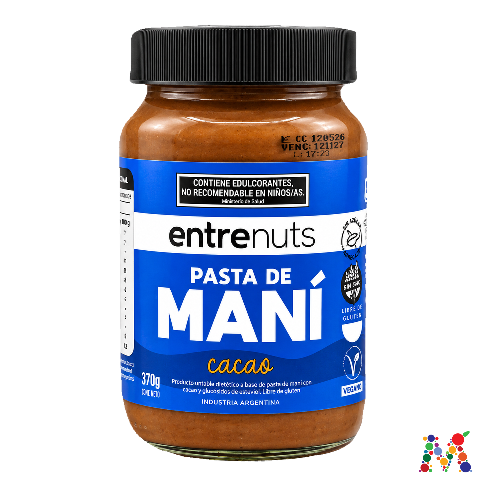 pasta de mani entrenuts cacao 370g: imagen 1