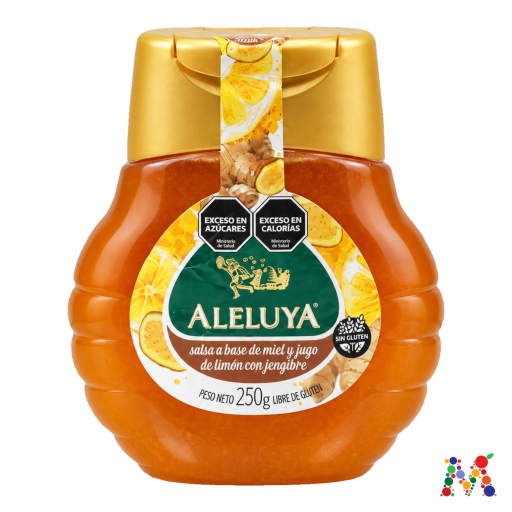 salsa aleluya a base de miel limon y jengibre 250g